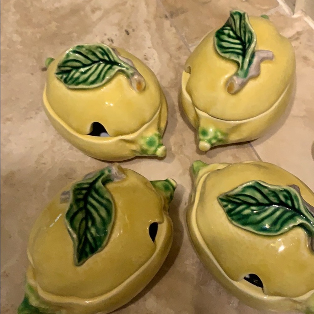 Set of 4 Ceramic Spice, Jam and Salsa Jars